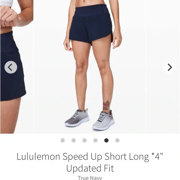 Lululemon Speed Up Short Long 4” Updated Fit True Navy Blue Size 4 - Picture 5 of 13